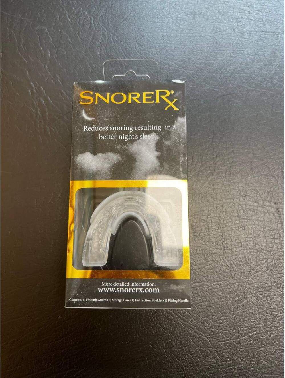 SnoreRX Mouth Guard w/ Storage Case, Instruction Booklet, & Fitting Handle *NEW*